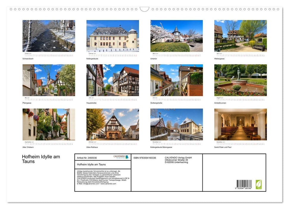 Hofheim Idylle am Tauns (CALVENDO Wandkalender 2027)