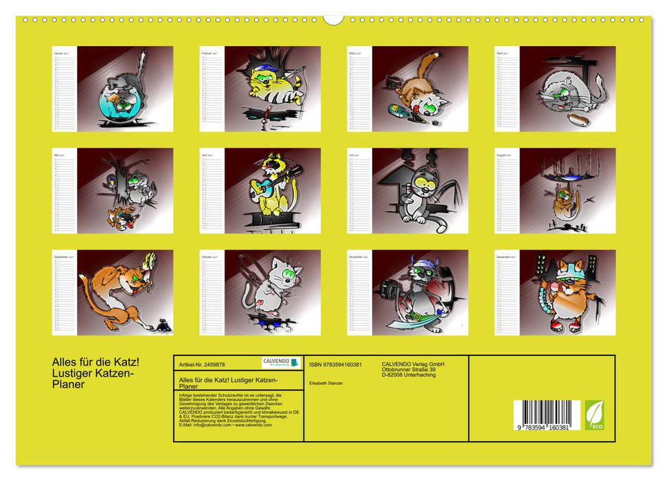 Alles für die Katz! Lustiger Katzen-Planer (CALVENDO Premium Wandkalender 2027)