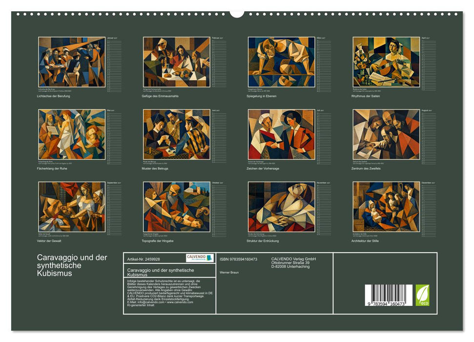 Caravaggio und der synthetische Kubismus (CALVENDO Premium Wandkalender 2027)