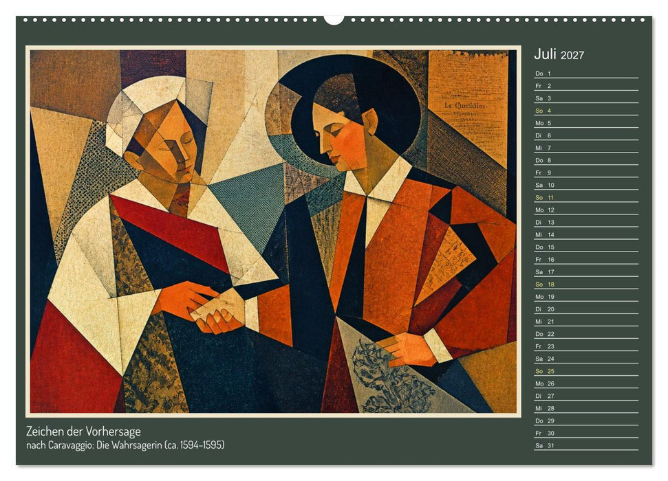 Caravaggio und der synthetische Kubismus (CALVENDO Premium Wandkalender 2027)