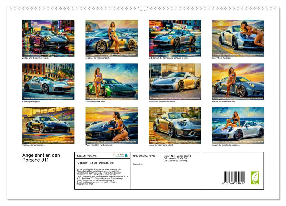 Angelehnt an den Porsche 911 (CALVENDO Premium Wandkalender 2027)