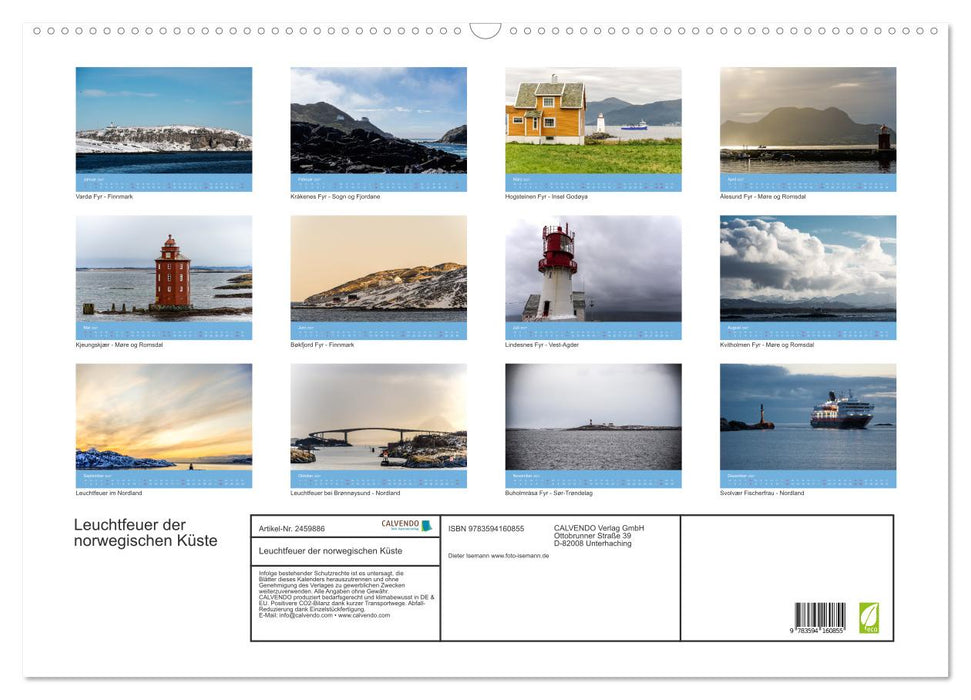 Leuchtfeuer der norwegischen Küste (CALVENDO Wandkalender 2027)