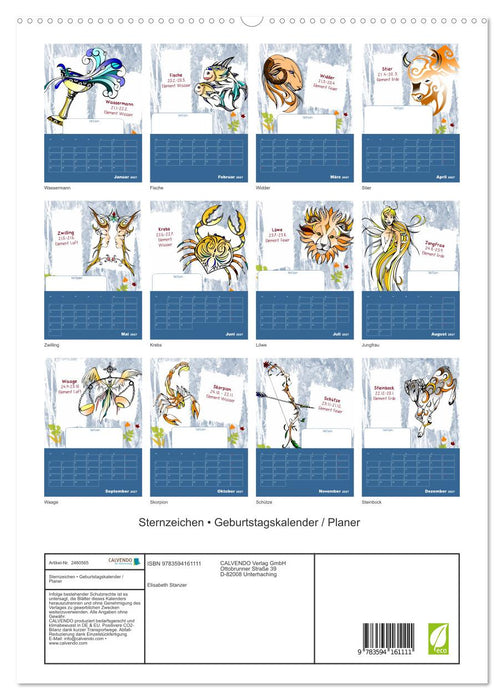 Sternzeichen • Geburtstagskalender / Planer (CALVENDO Premium Wandkalender 2027)
