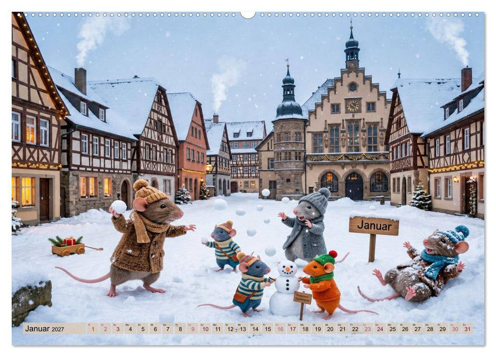 Zauberhafte Welt der Rattlis (CALVENDO Wandkalender 2027)