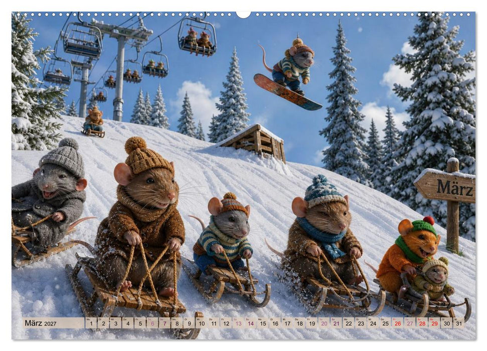 Zauberhafte Welt der Rattlis (CALVENDO Wandkalender 2027)