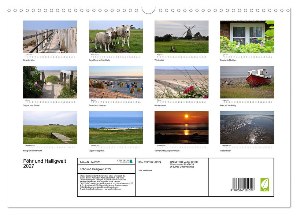 Föhr und Halligwelt 2027 (CALVENDO Wandkalender 2027)