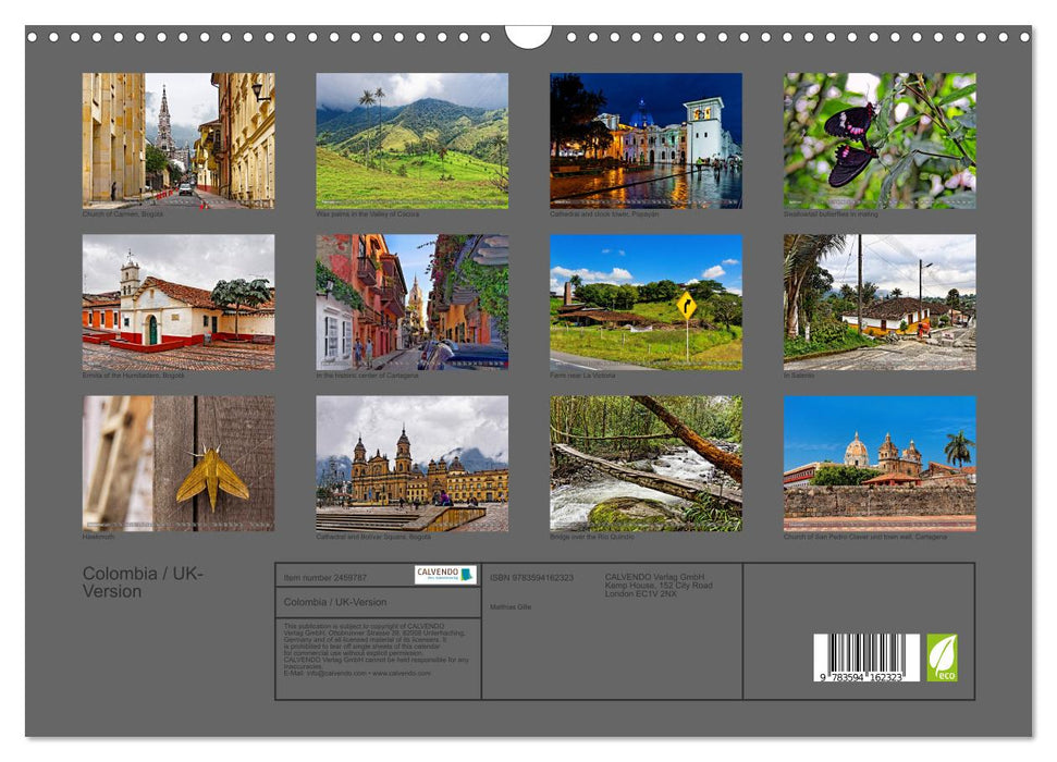 Colombia / UK-Version (CALVENDO Monthly Calendar 2027)