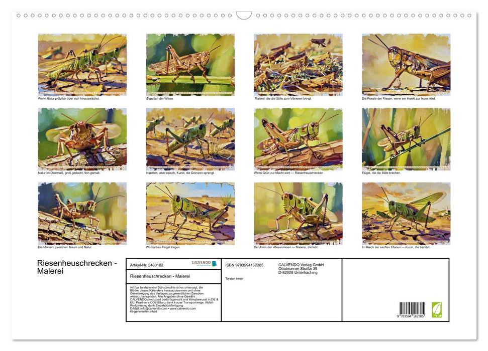 Riesenheuschrecken - Malerei (CALVENDO Wandkalender 2027)