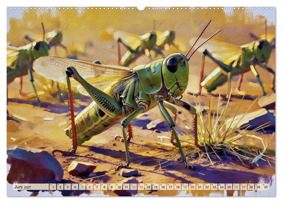 Riesenheuschrecken - Malerei (CALVENDO Wandkalender 2027)