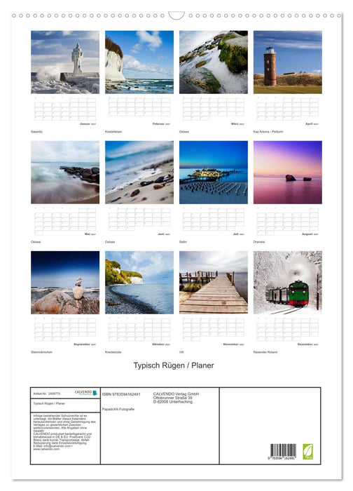 Typisch Rügen / Planer (CALVENDO Wandkalender 2027)