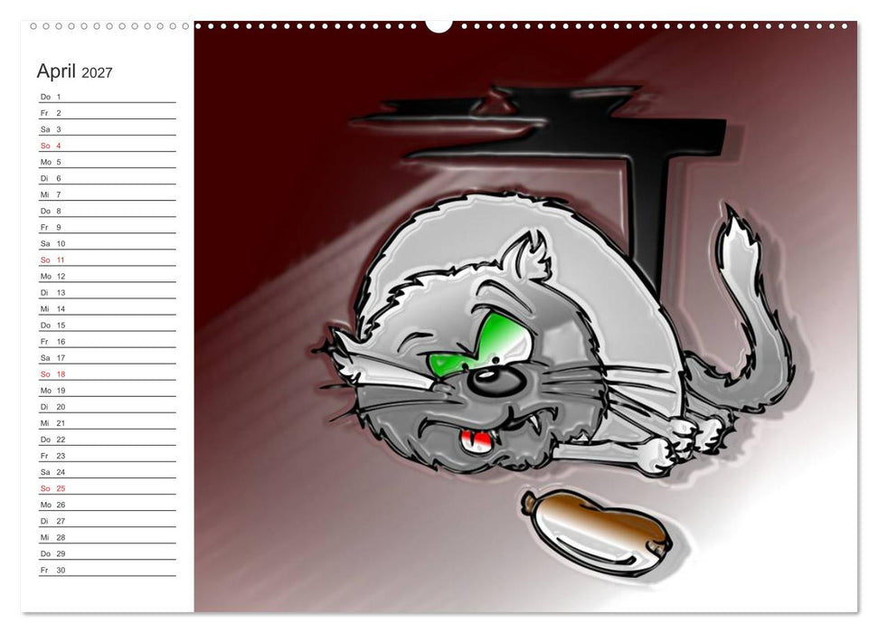 Alles für die Katz! Lustiger Katzen-Planer (CALVENDO Wandkalender 2027)
