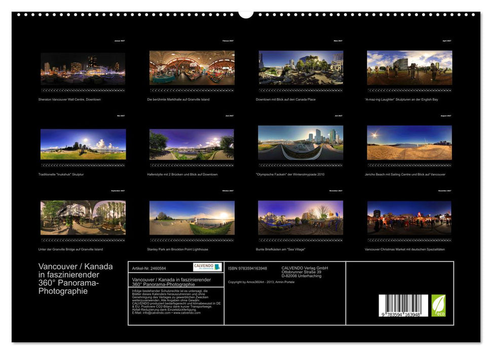 Vancouver / Kanada in faszinierender 360° Panorama-Photographie (CALVENDO Premium Wandkalender 2027)
