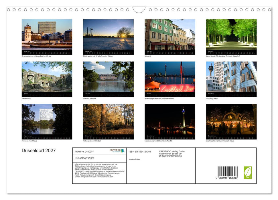 Düsseldorf 2027 (CALVENDO Wandkalender 2027)
