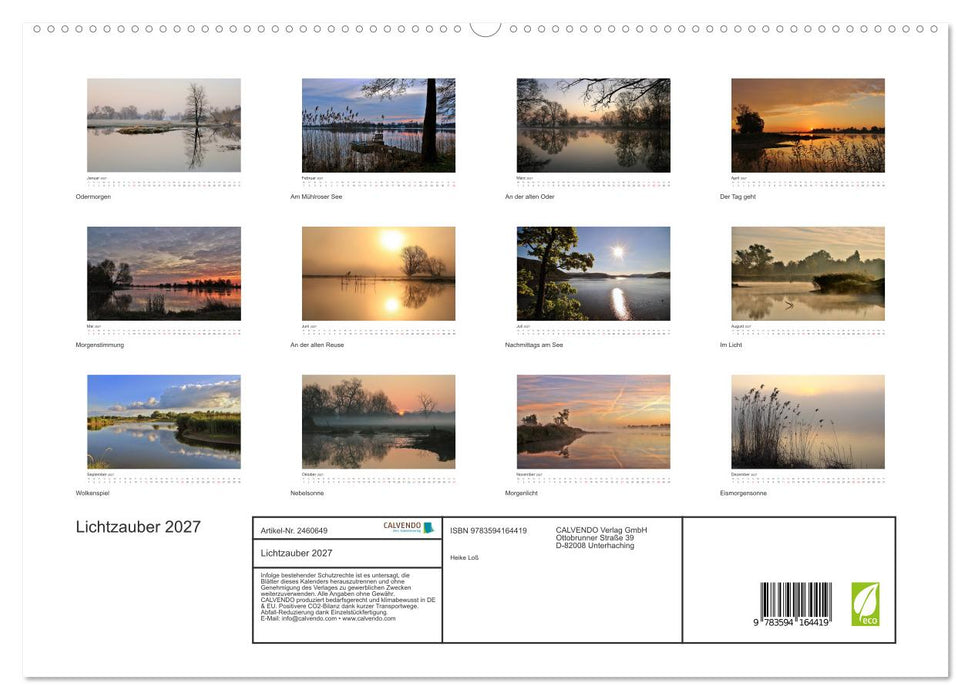 Lichtzauber 2027 (CALVENDO Premium Wandkalender 2027)