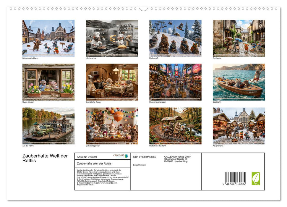 Zauberhafte Welt der Rattlis (CALVENDO Premium Wandkalender 2027)