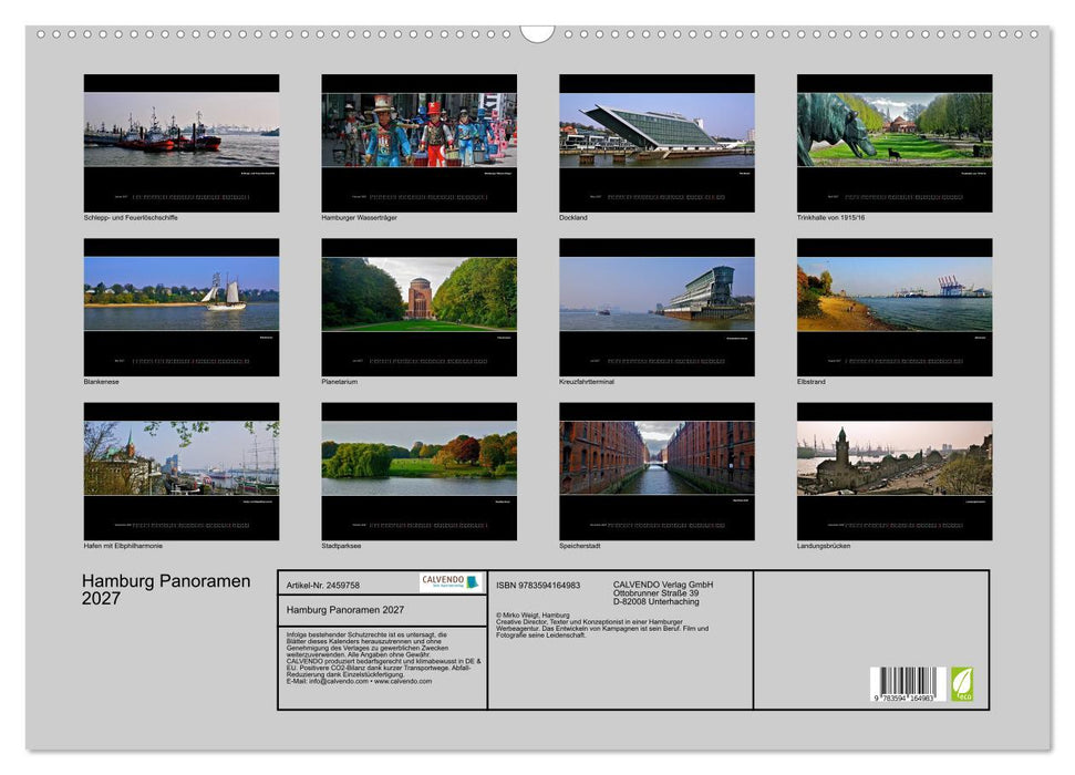 Hamburg Panoramen 2027 (CALVENDO Wandkalender 2027)