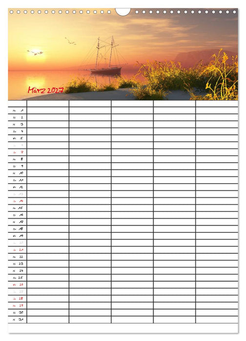 Familienplaner mit schönen Landschaftsbildern (CALVENDO Wandkalender 2027)