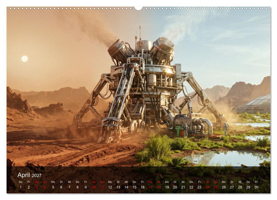 Fremde Horizonte – Sci-Fi-Retrofuturismus im Stil von Syd Mead (CALVENDO Premium Wandkalender 2027)