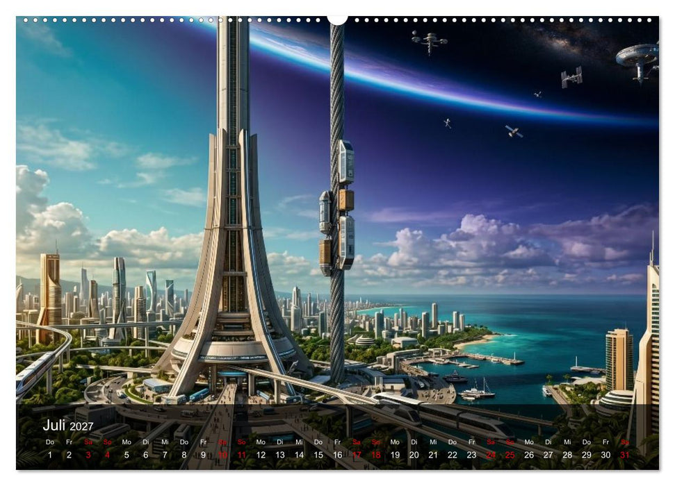 Fremde Horizonte – Sci-Fi-Retrofuturismus im Stil von Syd Mead (CALVENDO Premium Wandkalender 2027)