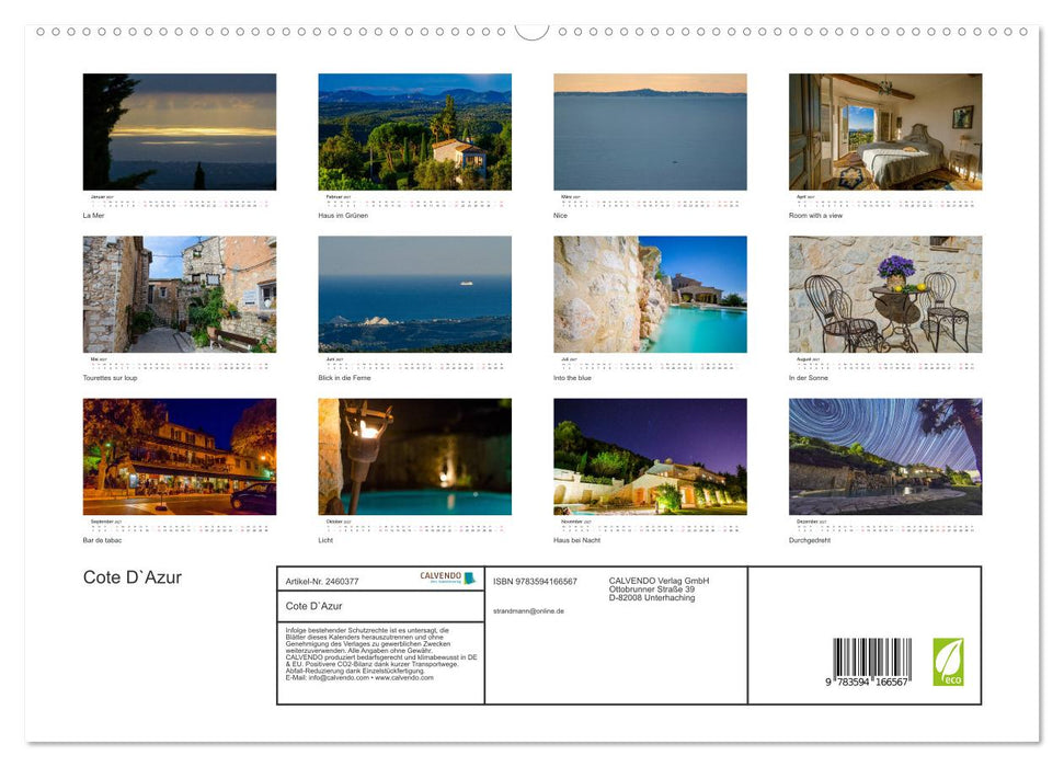 Cote D`Azur (CALVENDO Premium Wandkalender 2027)