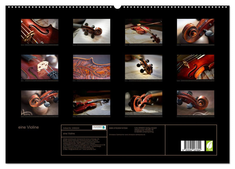 eine Violine (CALVENDO Premium Wandkalender 2027)