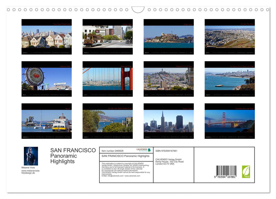 SAN FRANCISCO Panoramic Highlights (CALVENDO Monthly Calendar 2027)