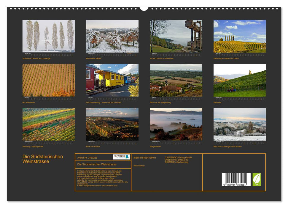 Die Südsteirischen Weinstrasse (CALVENDO Premium Wandkalender 2027)