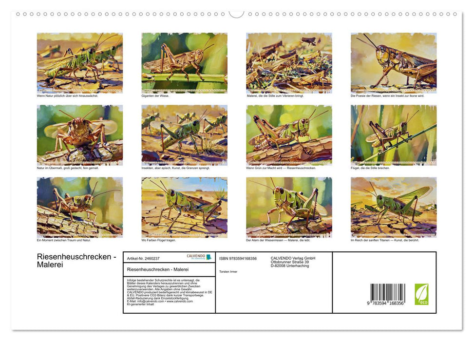 Riesenheuschrecken - Malerei (CALVENDO Premium Wandkalender 2027)
