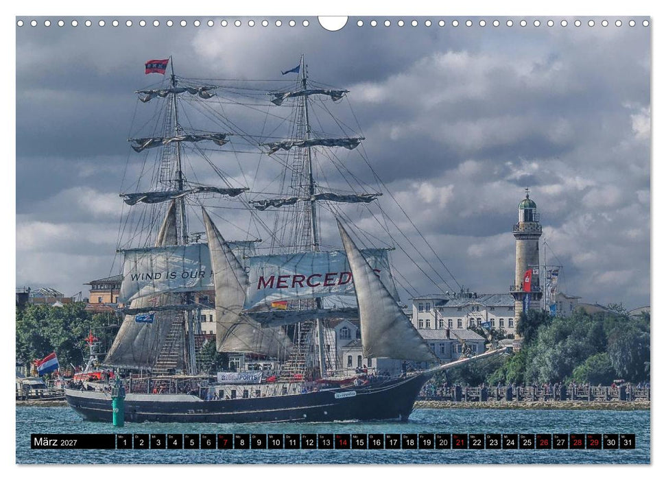 Segelschiffe vor Warnemünde (CALVENDO Wandkalender 2027)