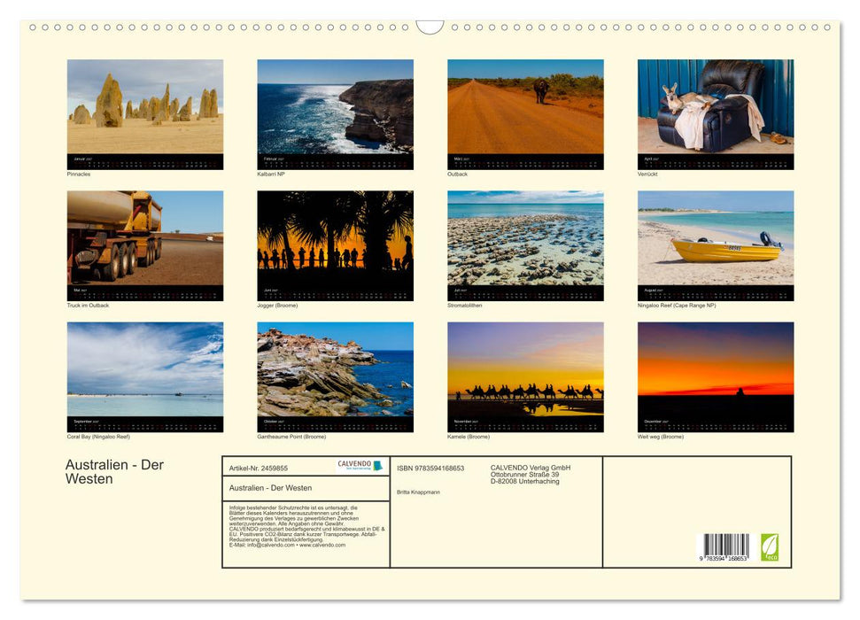 Australien - Der Westen (CALVENDO Wandkalender 2027)