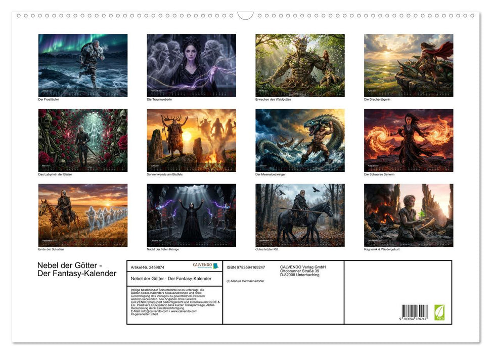 Nebel der Götter - Der Fantasy-Kalender (CALVENDO Wandkalender 2027)