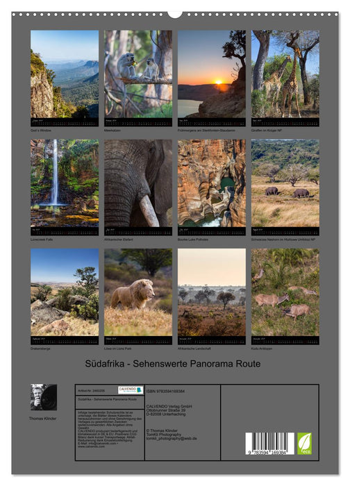 Südafrika - Sehenswerte Panorama Route (CALVENDO Premium Wandkalender 2027)