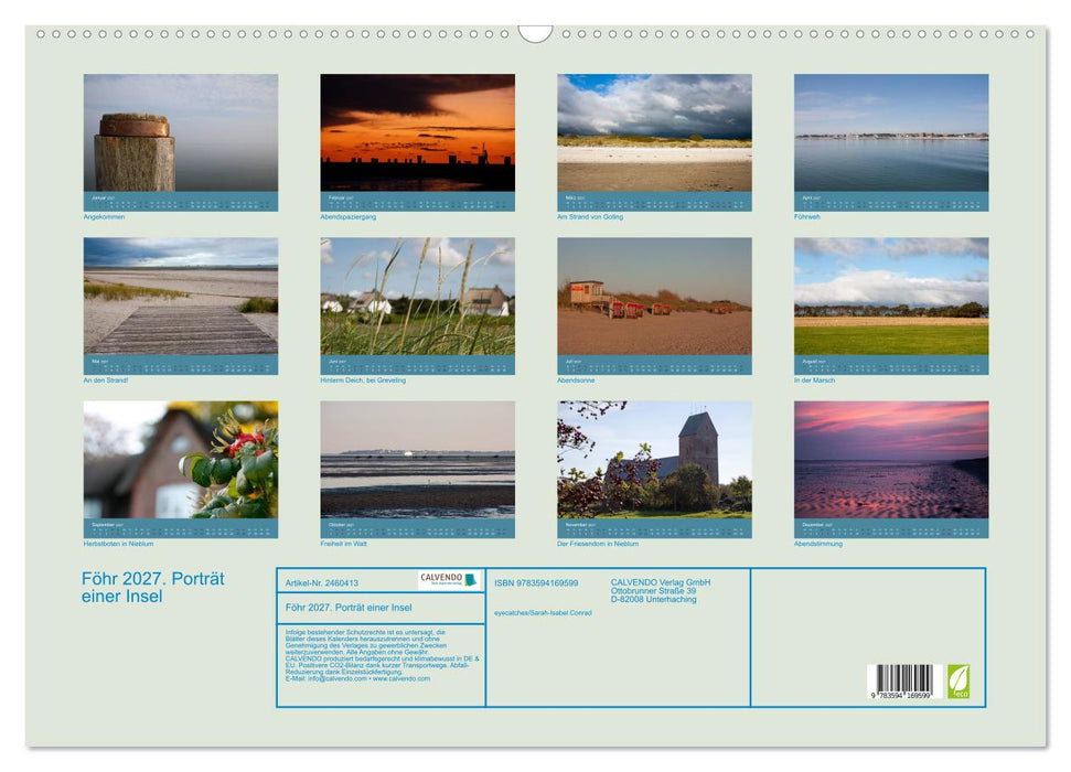 Föhr 2027. Porträt einer Insel (CALVENDO Wandkalender 2027)