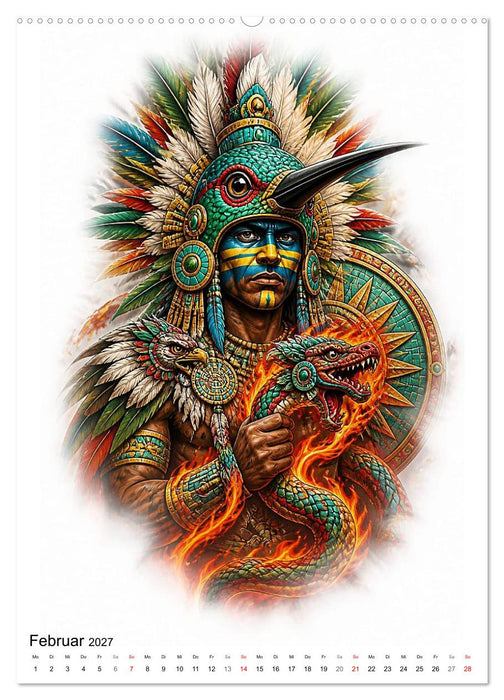 Götter des alten Mexiko in Tinte (CALVENDO Wandkalender 2027)