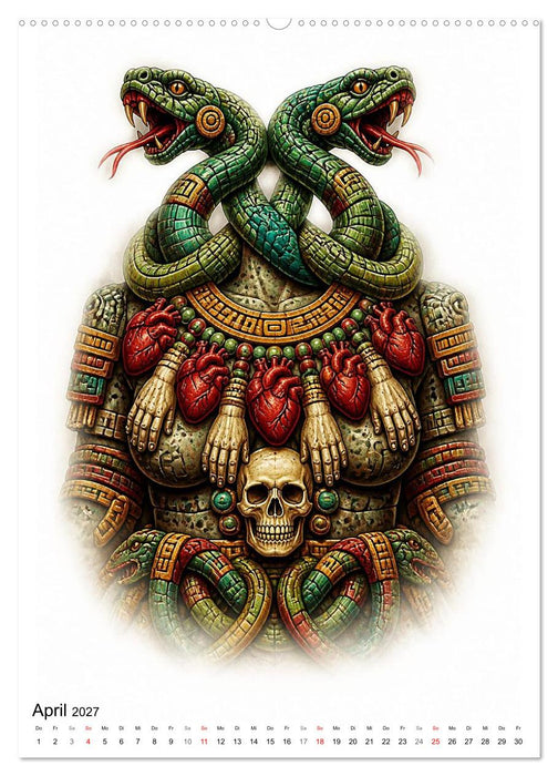 Götter des alten Mexiko in Tinte (CALVENDO Wandkalender 2027)