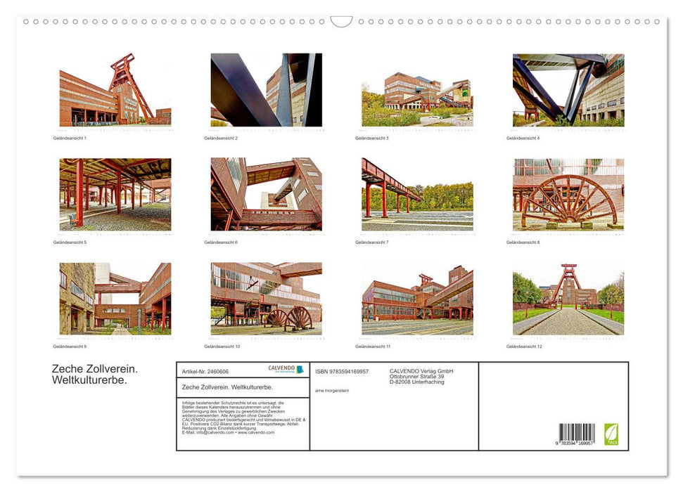 Zeche Zollverein. Weltkulturerbe. (CALVENDO Wandkalender 2027)