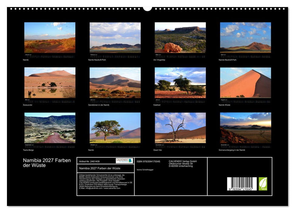 Namibia 2027 Farben der Wüste (CALVENDO Premium Wandkalender 2027)