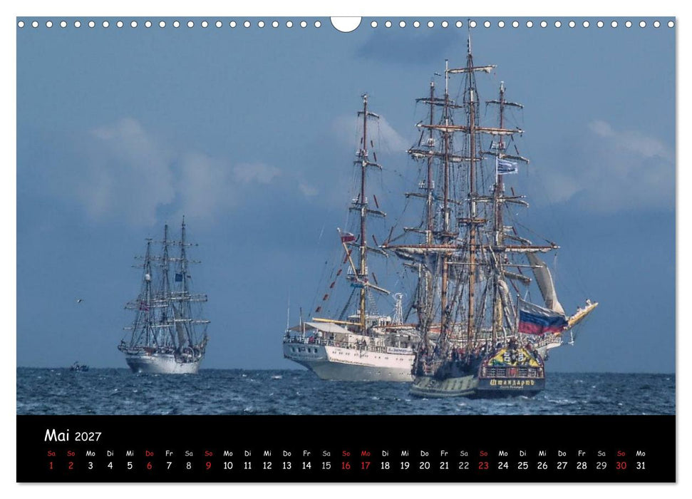 Windjammer vor Warnemünde (CALVENDO Wandkalender 2027)