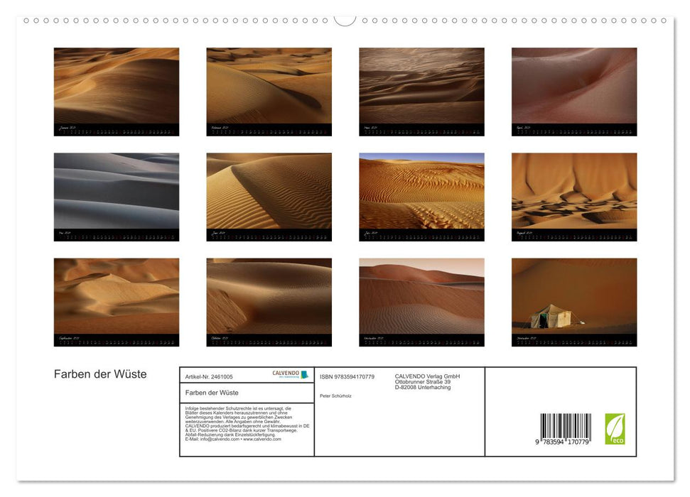 Farben der Wüste (CALVENDO Premium Wandkalender 2027)