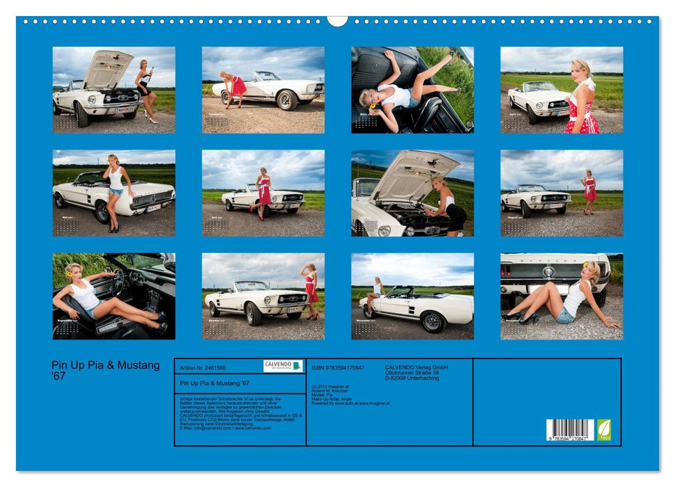 Pin Up Pia & Mustang '67 (CALVENDO Wandkalender 2027)