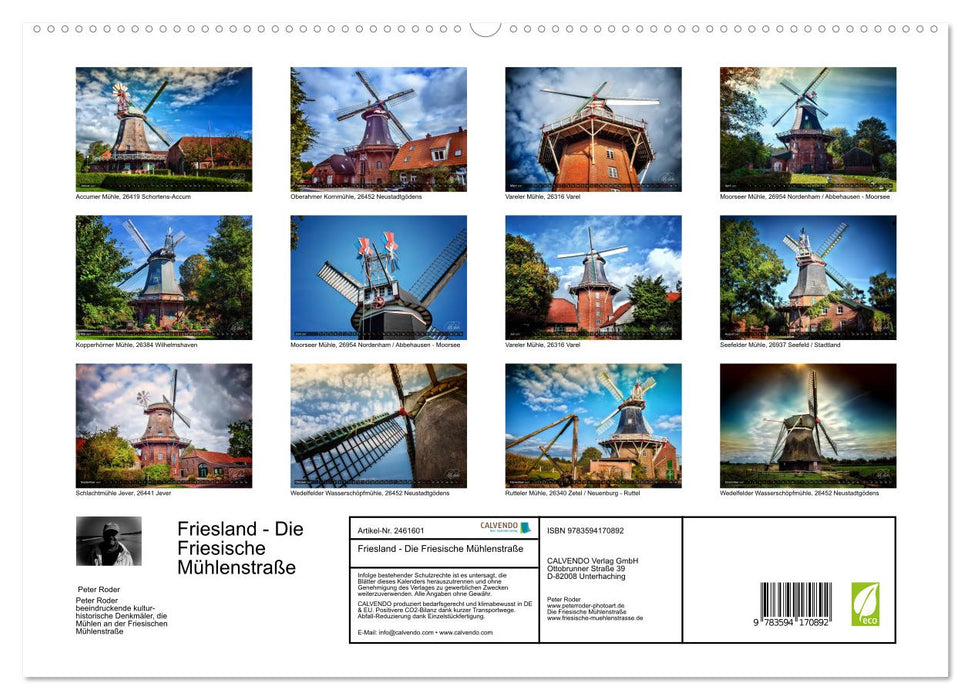 Friesland - Die Friesische Mühlenstraße (CALVENDO Premium Wandkalender 2027)