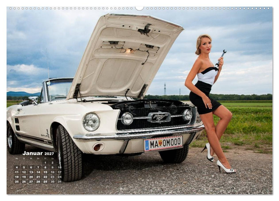 Pin Up Pia & Mustang '67 (CALVENDO Premium Wandkalender 2027)