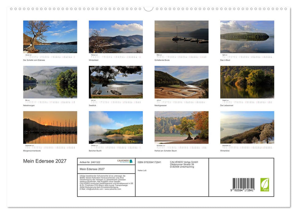 Mein Edersee 2027 (CALVENDO Premium Wandkalender 2027)