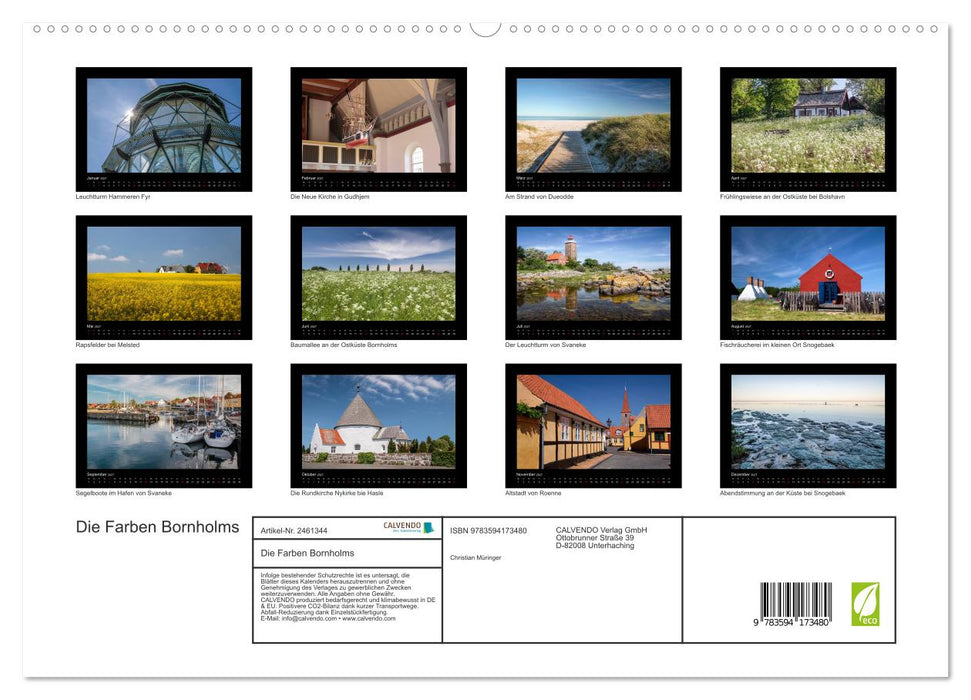 Die Farben Bornholms (CALVENDO Premium Wandkalender 2027)