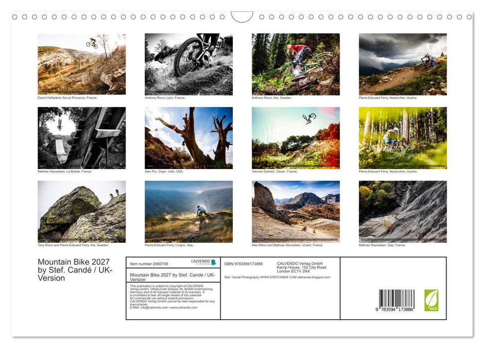 Mountain Bike 2027 by Stef. Candé / UK-Version (CALVENDO Monthly Calendar 2027)