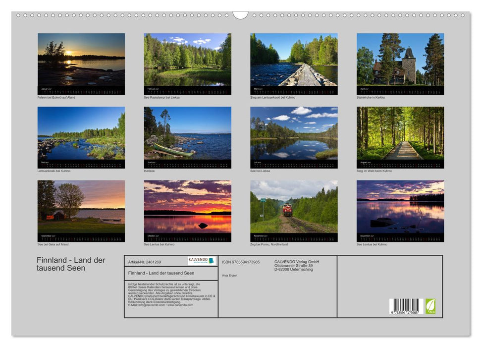 Finnland - Land der tausend Seen (CALVENDO Wandkalender 2027)