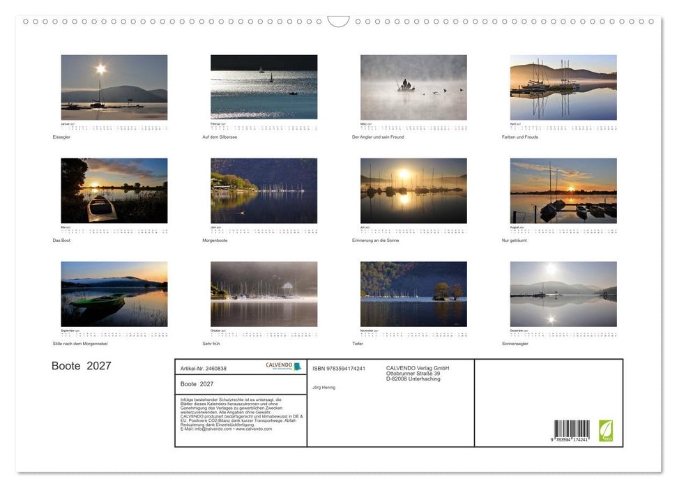 Boote 2027 (CALVENDO Wandkalender 2027)