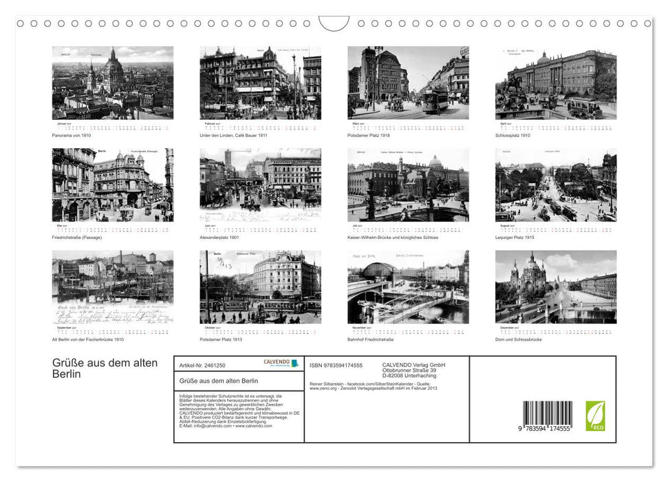 Grüße aus dem alten Berlin (CALVENDO Wandkalender 2027)