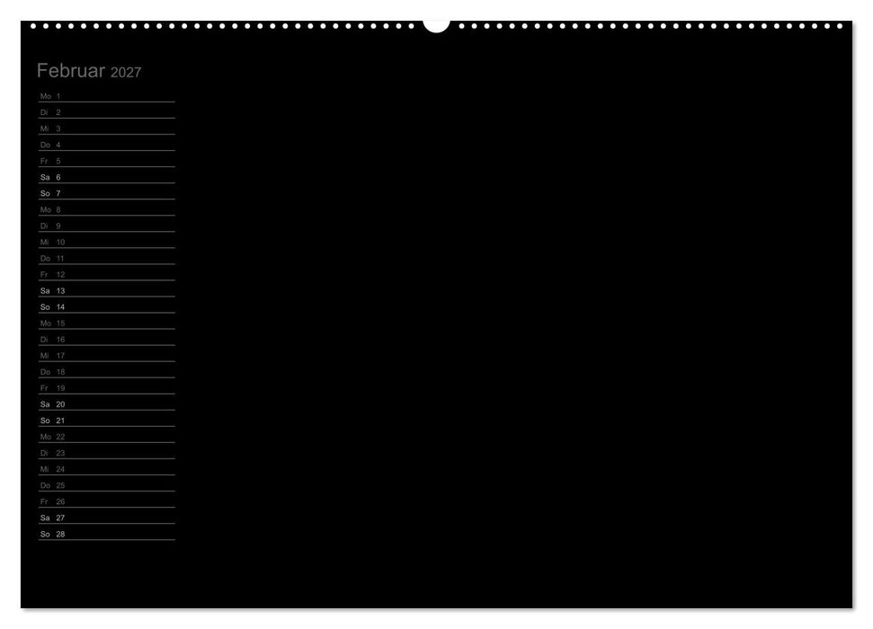 Bastel-Geburtstagskalender schwarz / Geburtstagskalender (CALVENDO Wandkalender 2027)