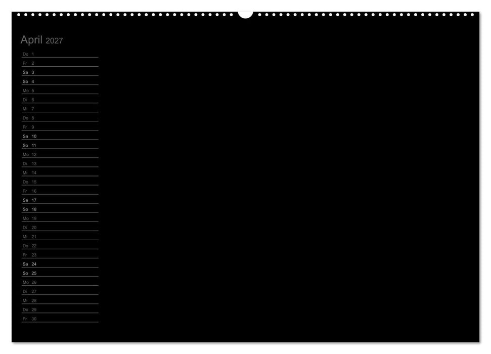 Bastel-Geburtstagskalender schwarz / Geburtstagskalender (CALVENDO Wandkalender 2027)